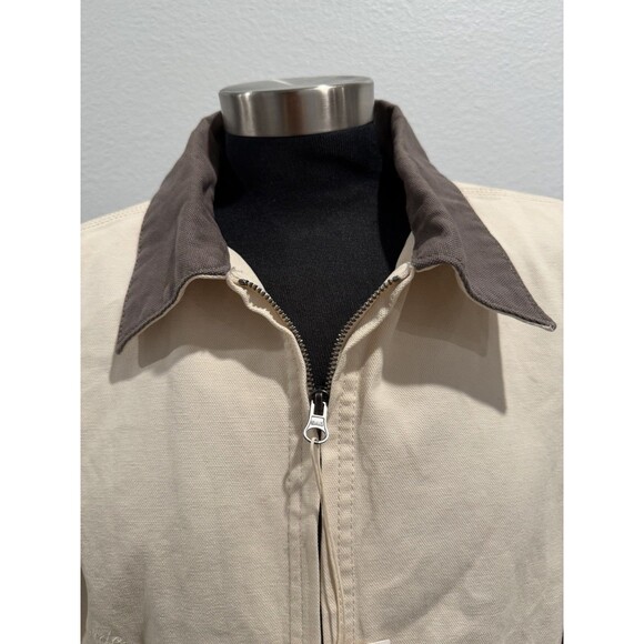 ZARA Men Paint Splatter Denim Jacket Contrast Collar Medium Oyster White - Picture 5 of 16